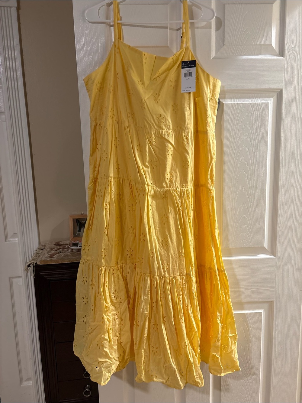 Yellow Eyelet Tiered Sundress